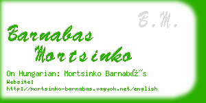 barnabas mortsinko business card